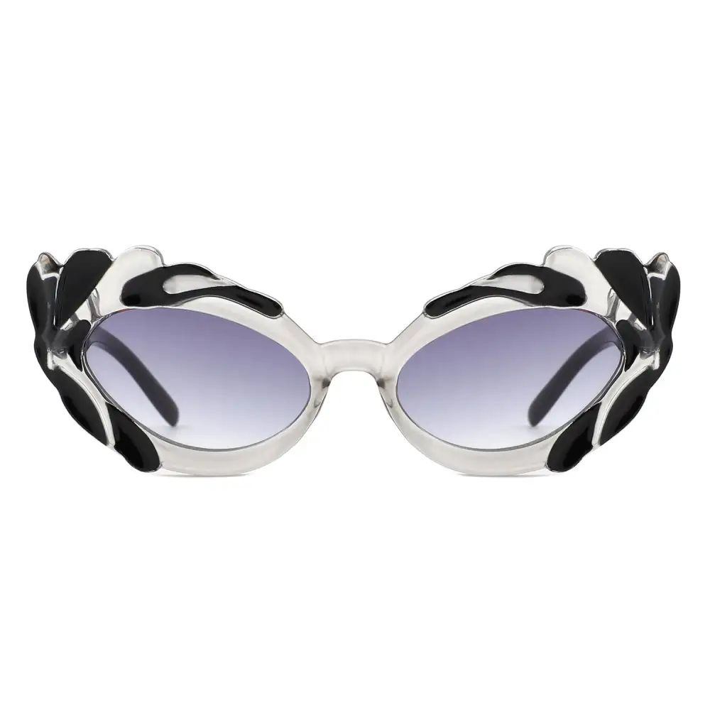 Modern Sculpted Cat-Eye Sunglasses