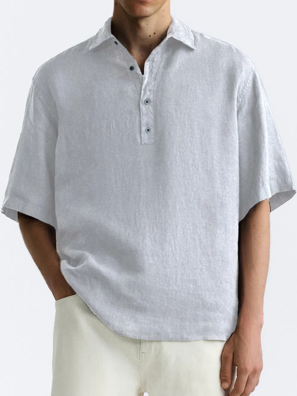 Relaxed Short Sleeve Button Front Shirt