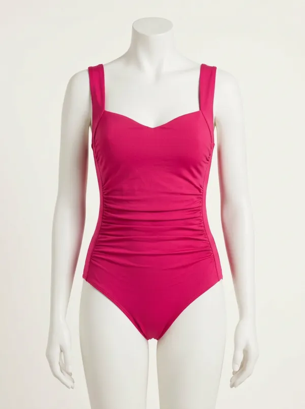 Sweetheart-Neck Ruched One-Piece Swimsuit