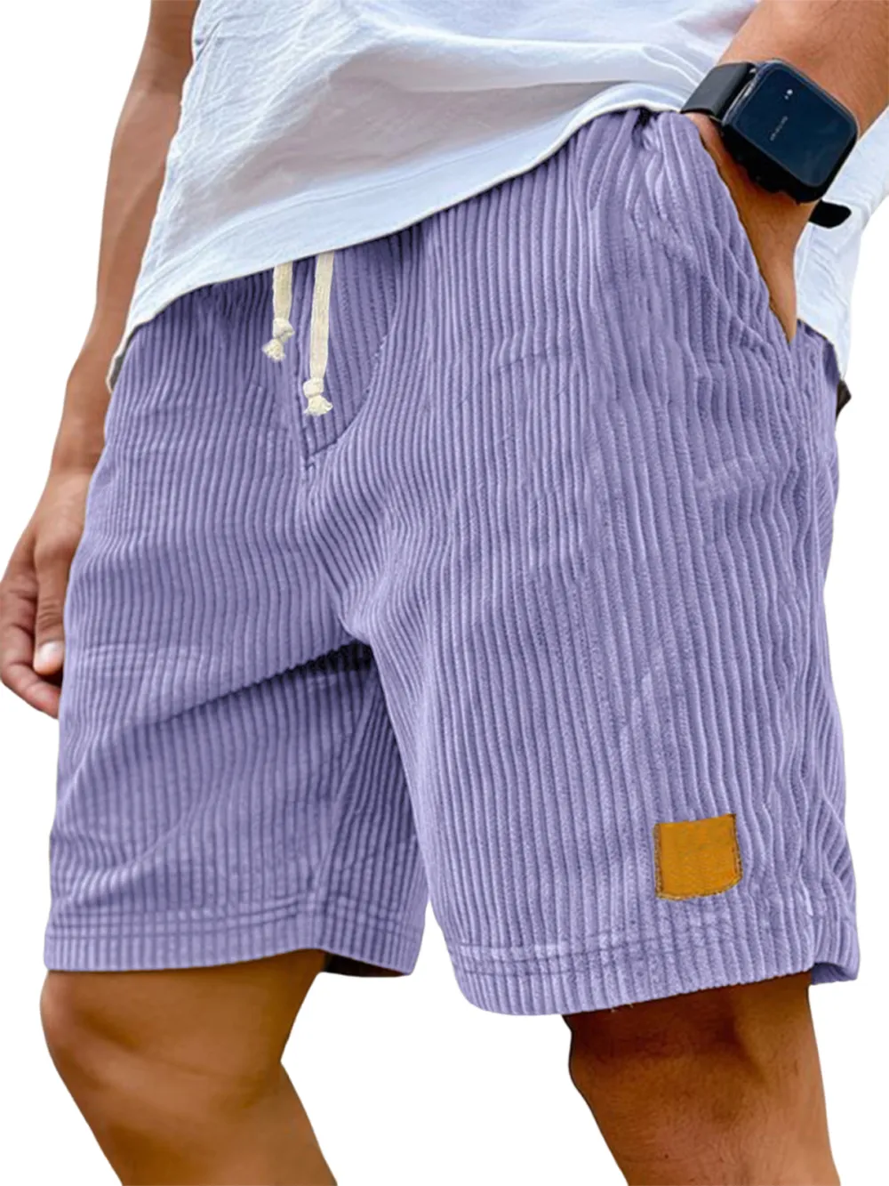 Clean Cut Corduroy Seamed Detail Shorts