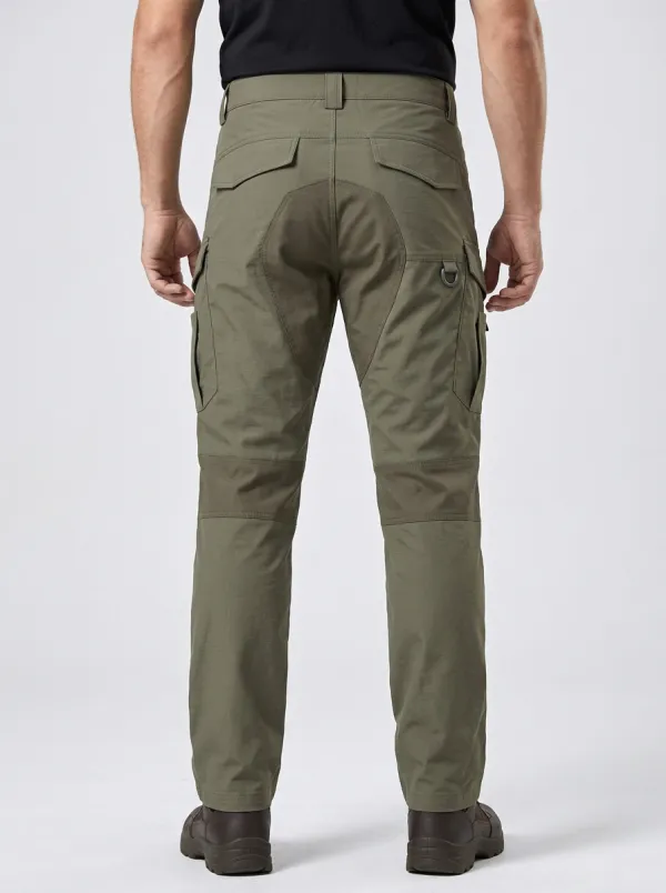 Men's Tactical D-Ring Zip-Compartment Cargo-Pocket Straight-Leg Cargo Pants