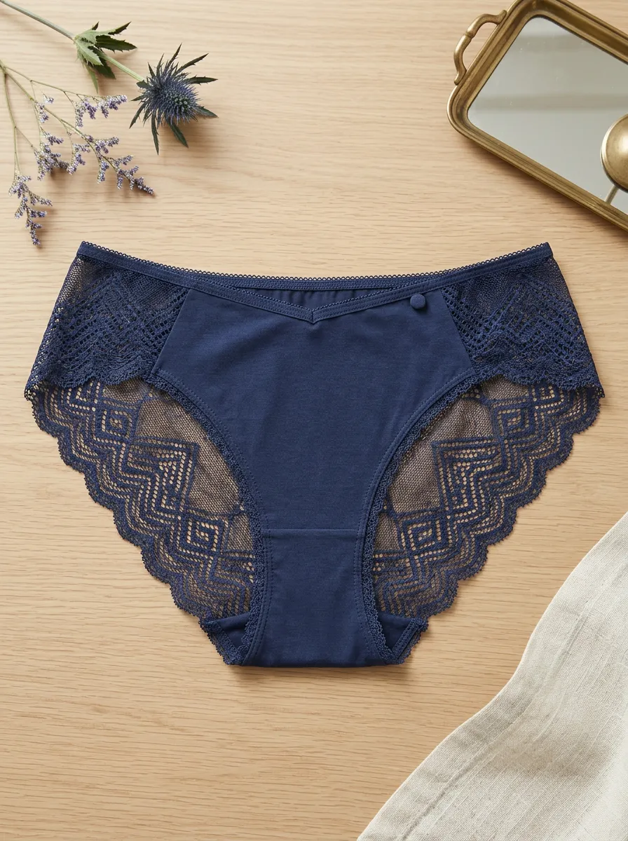 Women's Modern Geometric Lace Trimmed Panties