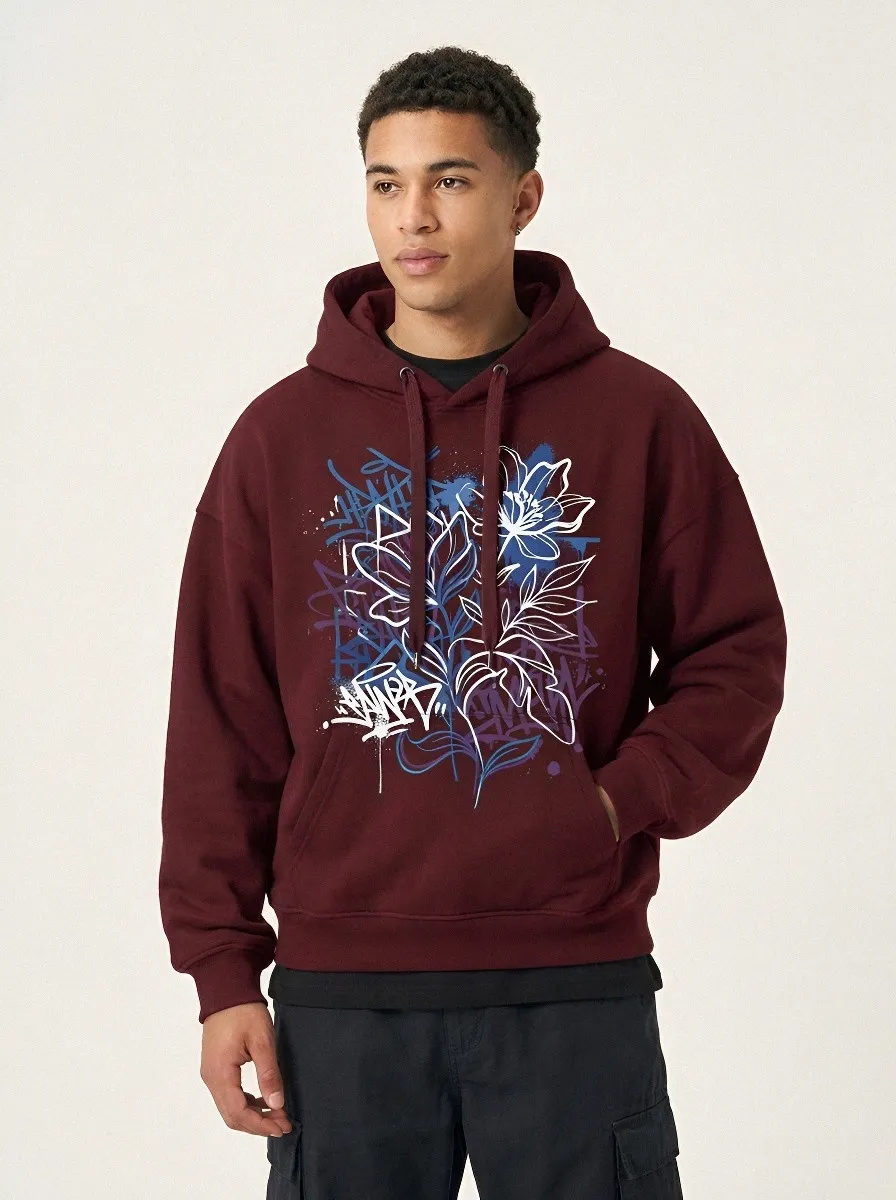 Unisex Floral Graffiti Art Hoodie