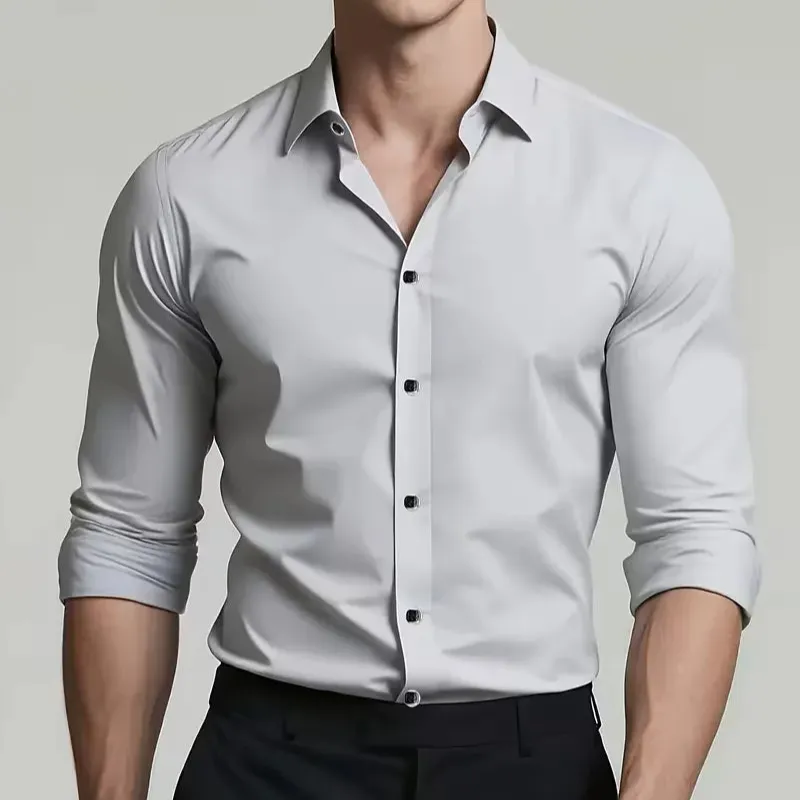 Slim Fit Button Detail Casual Shirt