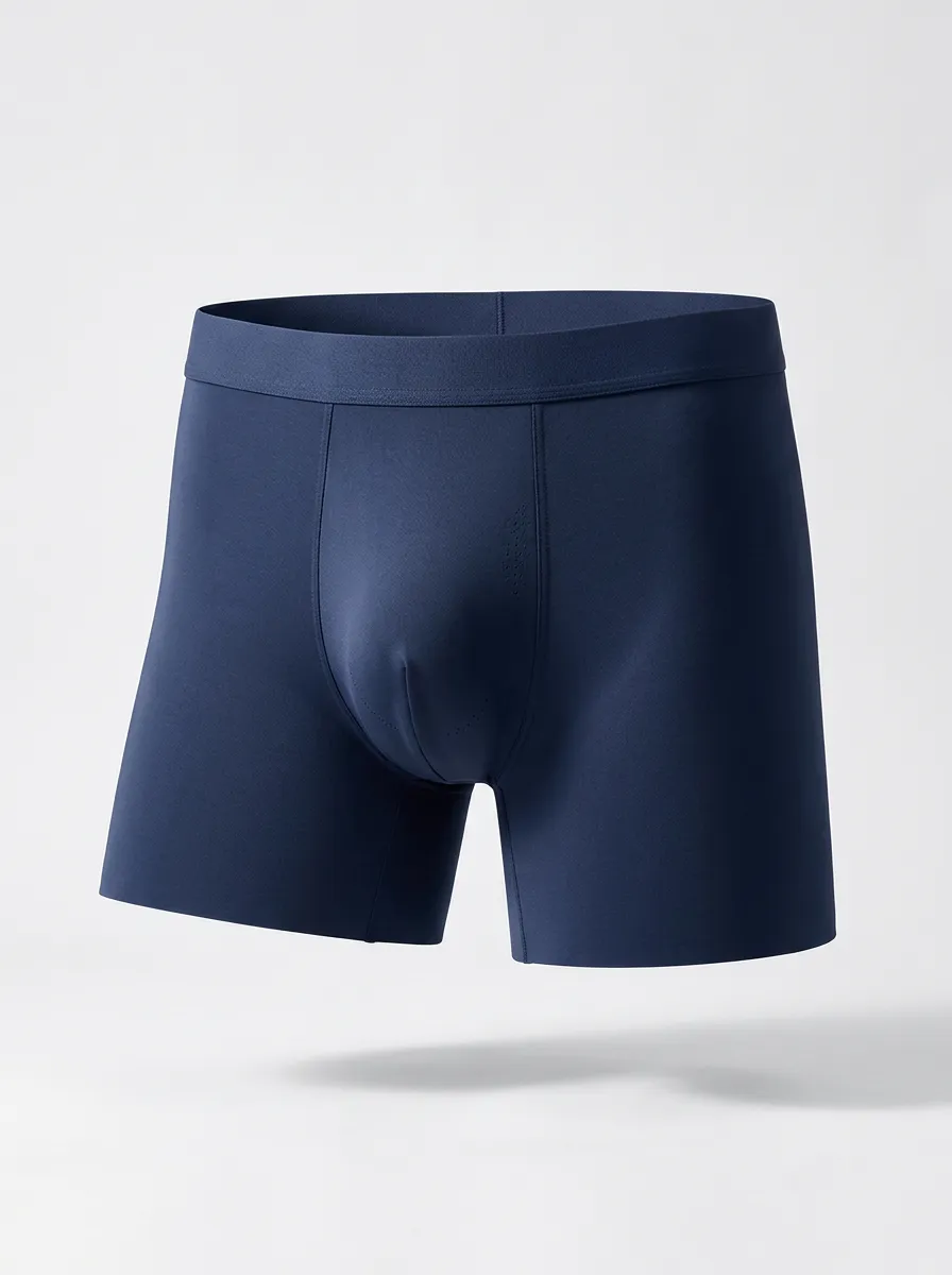 Men's Navy Blue Seamless Boxer Briefs