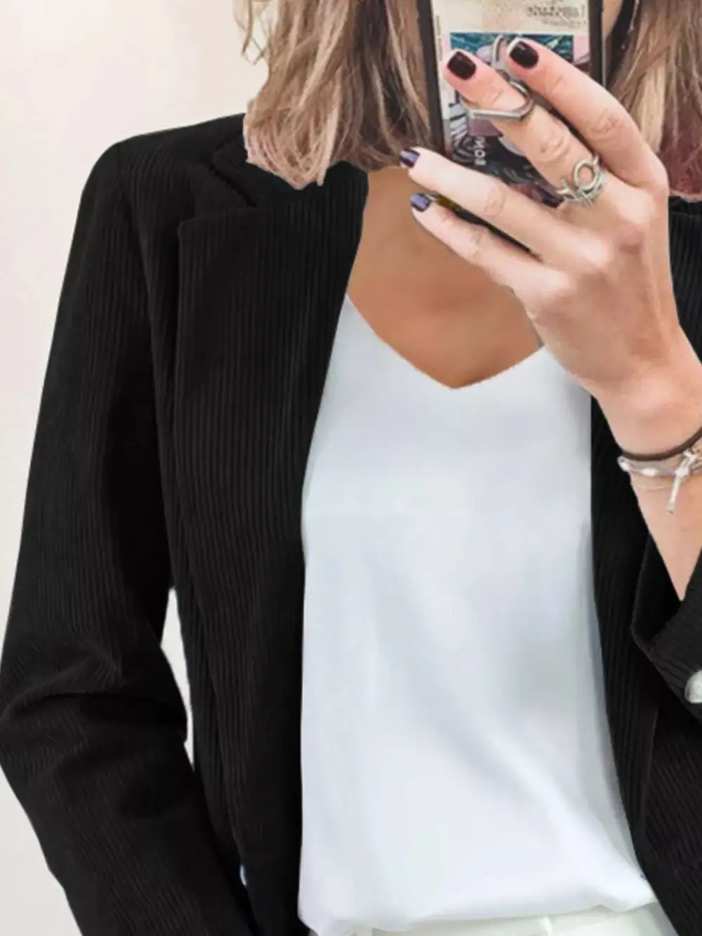 Lapel-Collar Corduroy Blazer