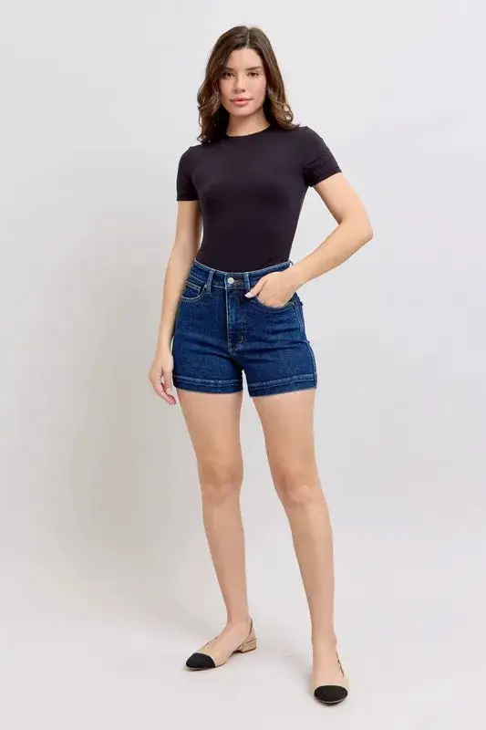 High Waist Tummy Control Shorts Denim Pants