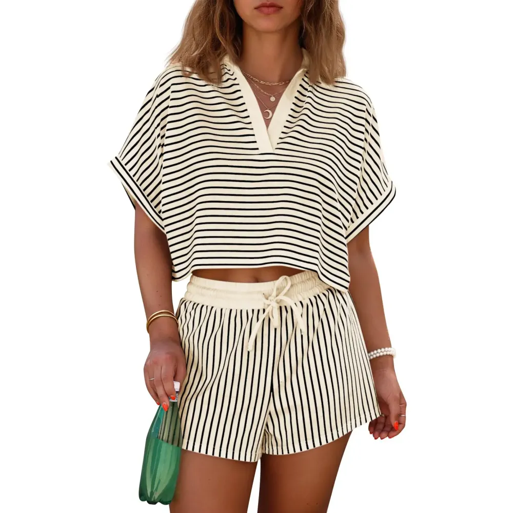 Women's Striped Short Set