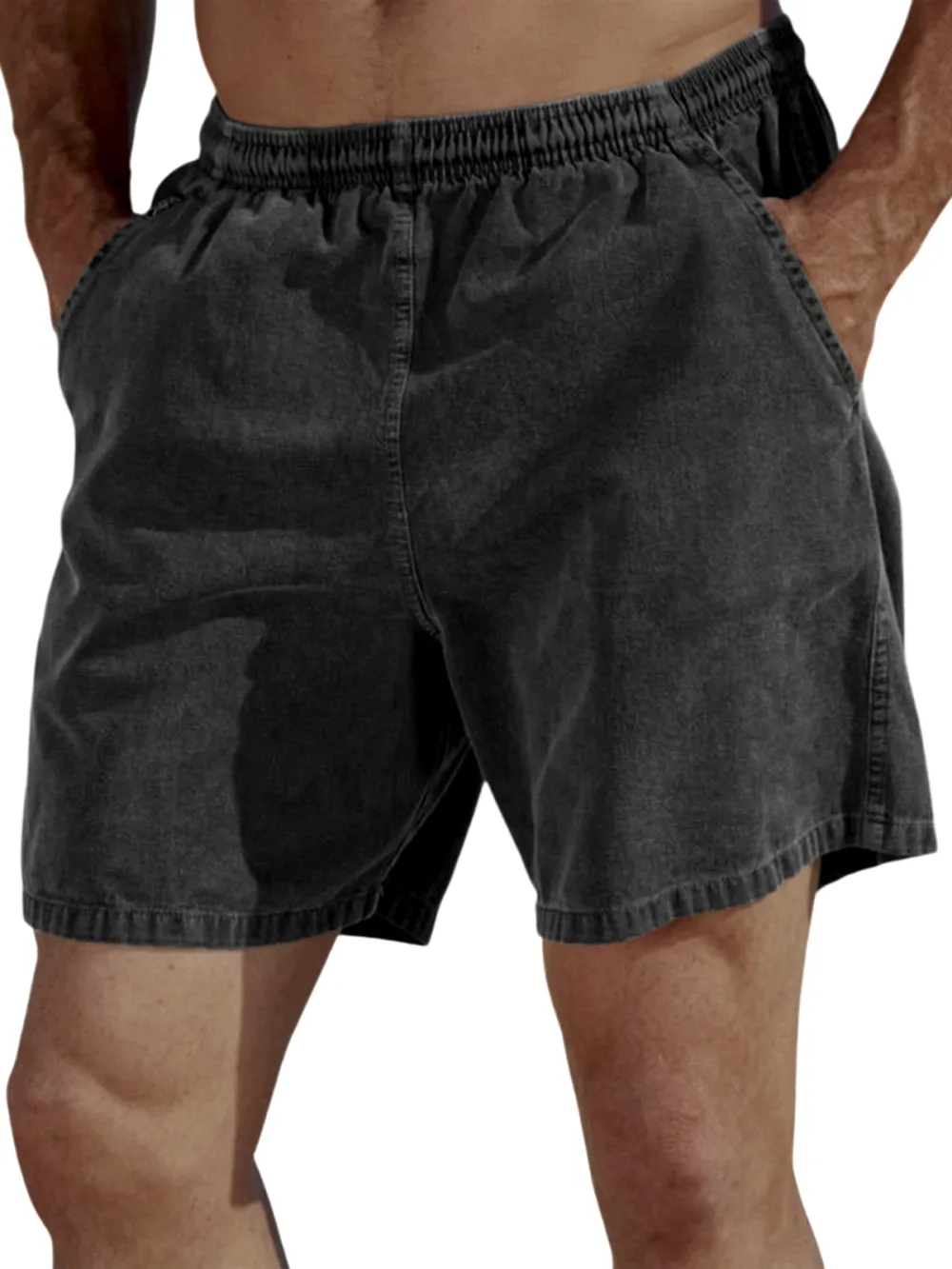 Garment Washed Pull On Shorts