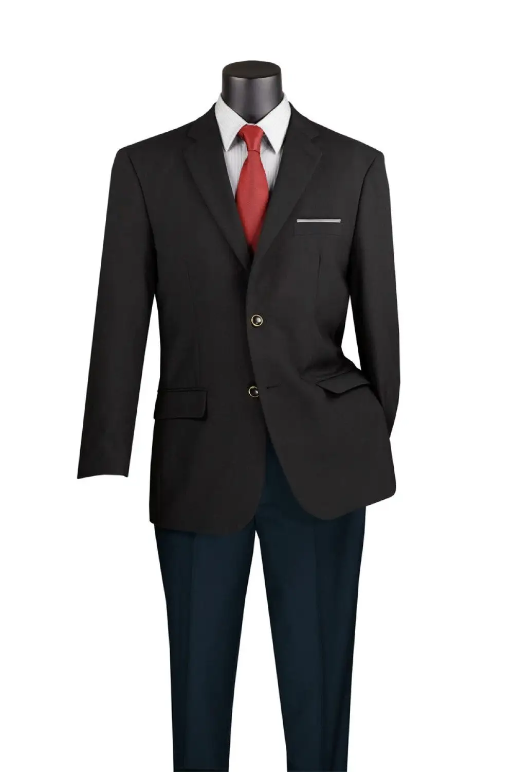 Black Regular Fit Solid Single Breasted Notch Lapel Side Vents Blazer