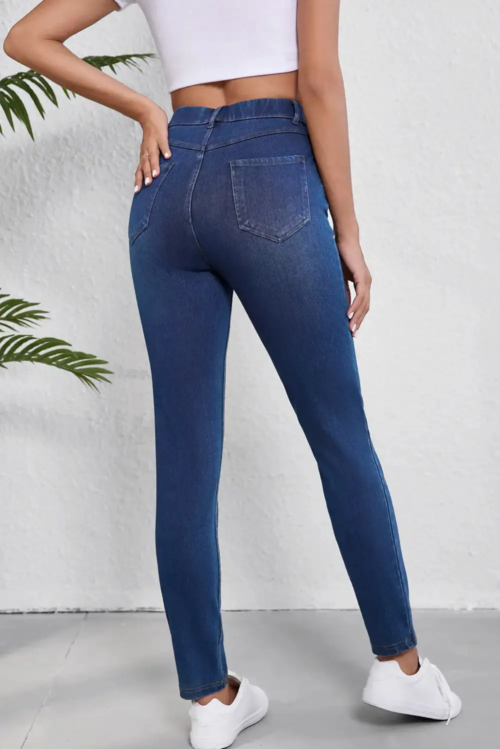 High Waist Skinny Pocketed Denim Jeans