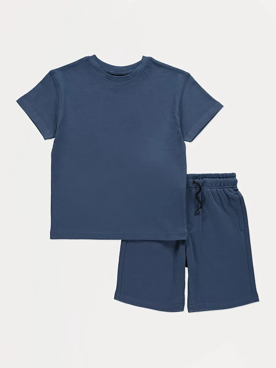 Navy Short Sleeve T-shirt and Shorts Set