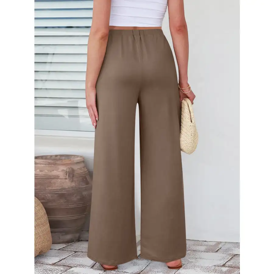 Weekend Elastic Waist Wide Leg Pants