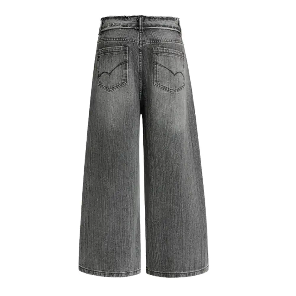 Baggy Distressed Washed Denim Jeans