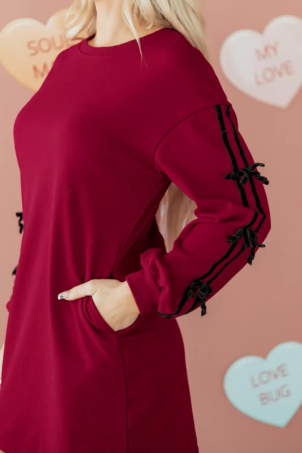 Lightweight Feel Striped Pocketed Drop Shoulder Shirt Dress