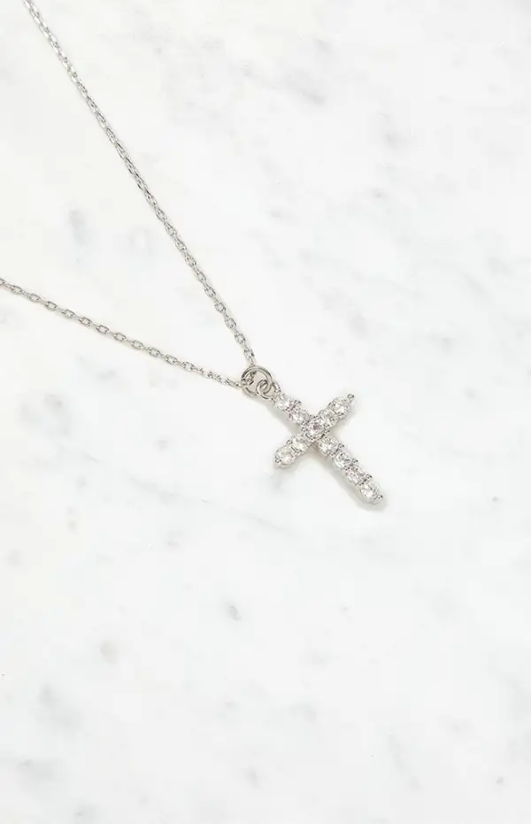 John Galt Rhinestone Cross Necklace