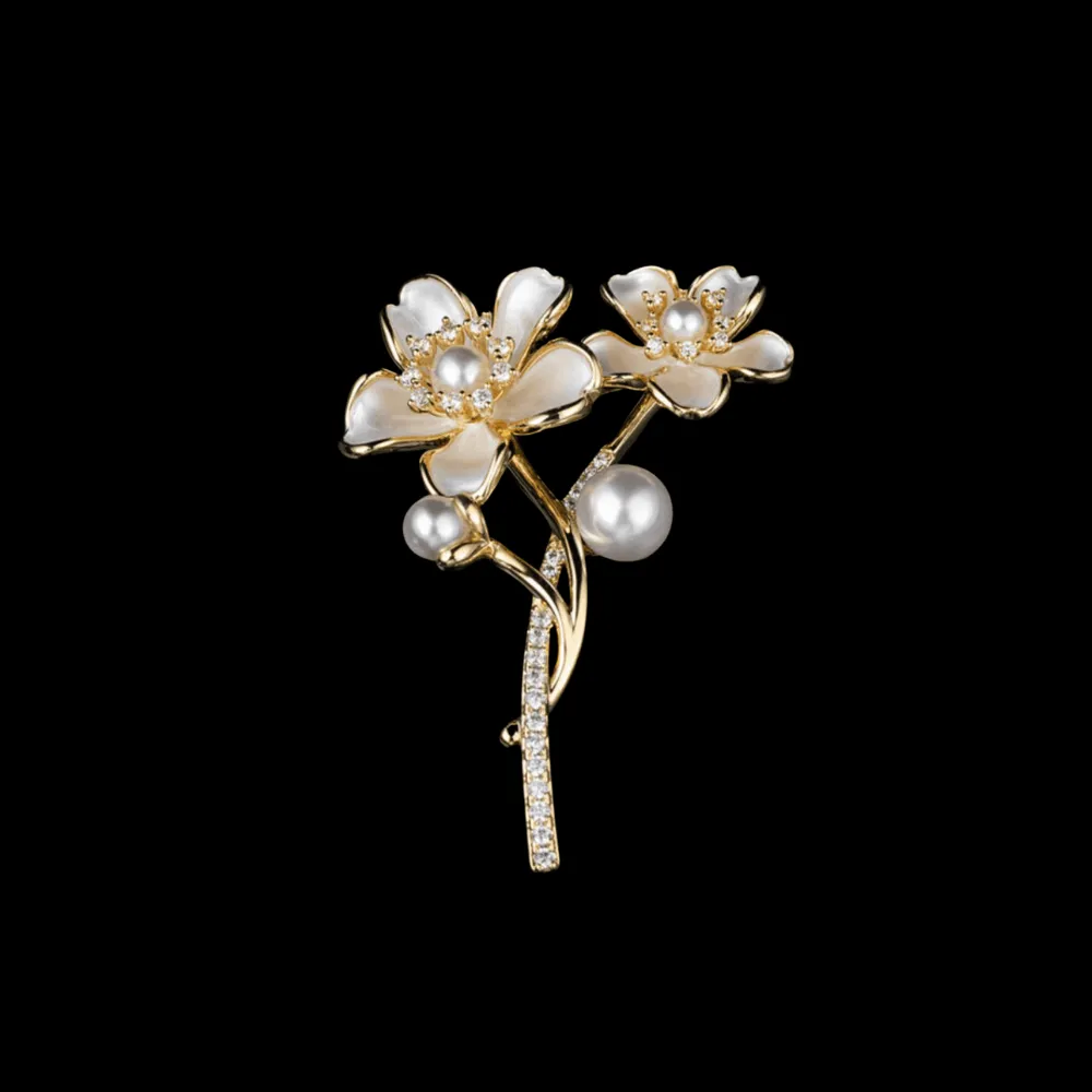 Cherry Blossom Crystal Brooch