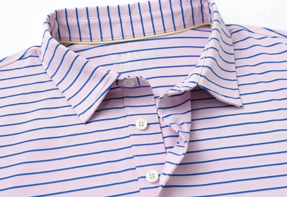Men's Golf Striped Short Sleeve Polo Shirts Performance Comfortable Shirt