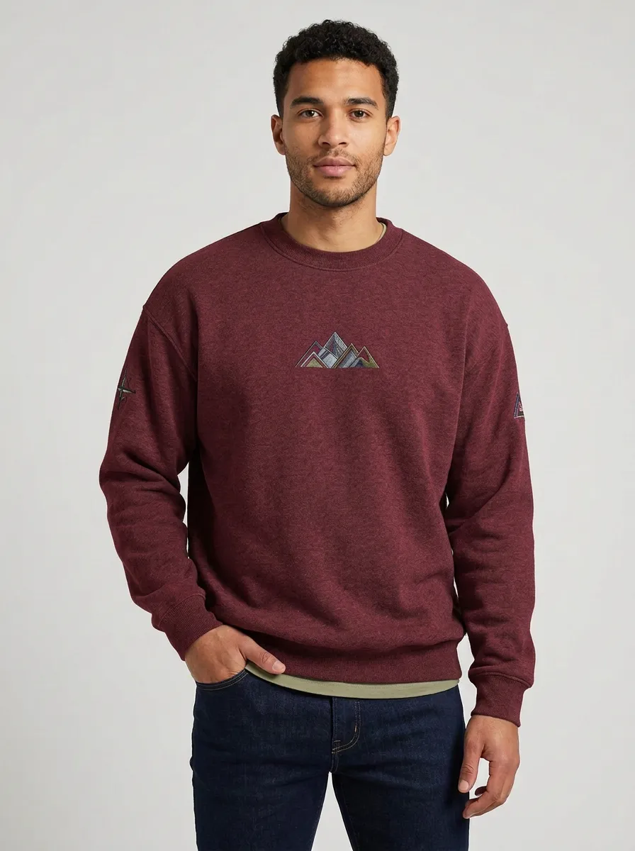 Men's Charcoal Grey Outdoor Mountain Fleece Sweatshirt