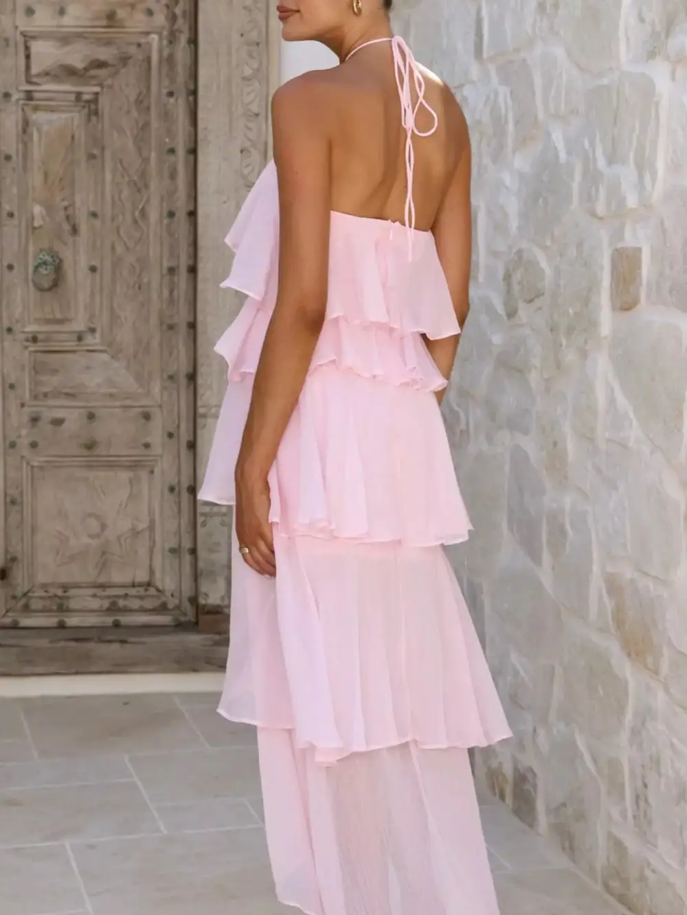 Clean Line Ruffle Dress
