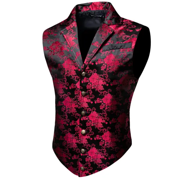 Floral Button Up Dress Vest