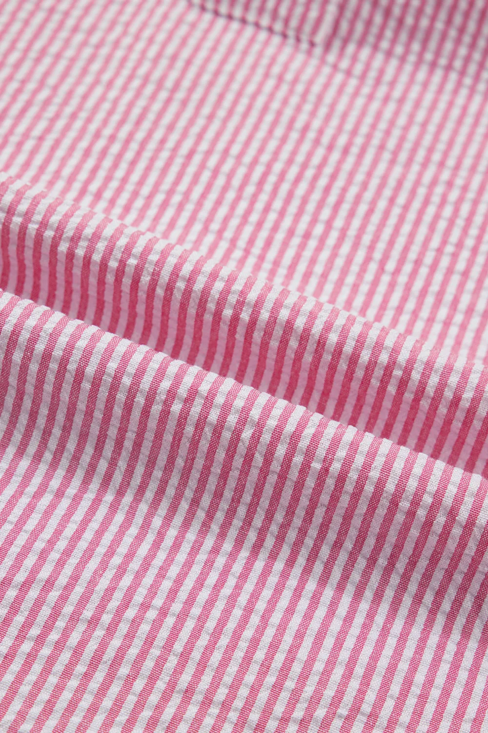 Rose Stripe Short Bubble Sleeve Blouse
