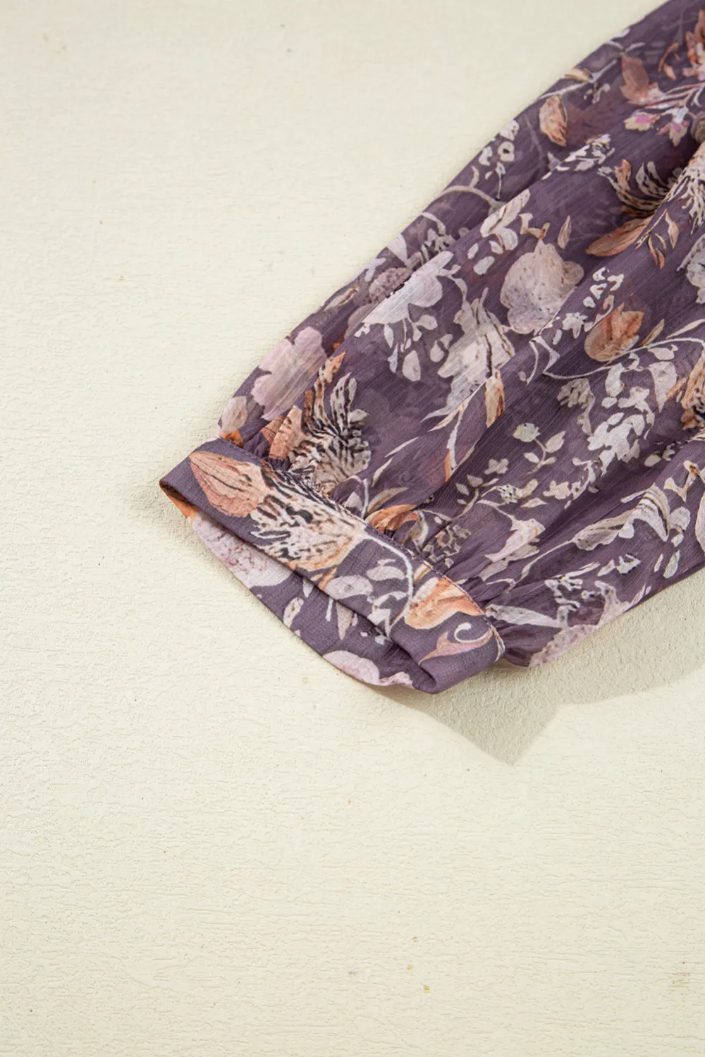 Blue Boho Flower Print Three Blouse
