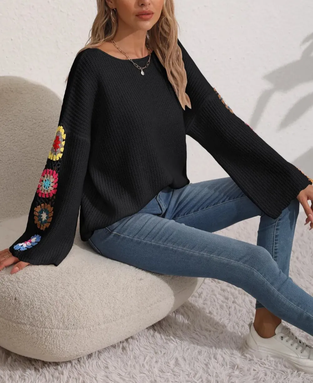 Long Sleeve Crochet Sweater