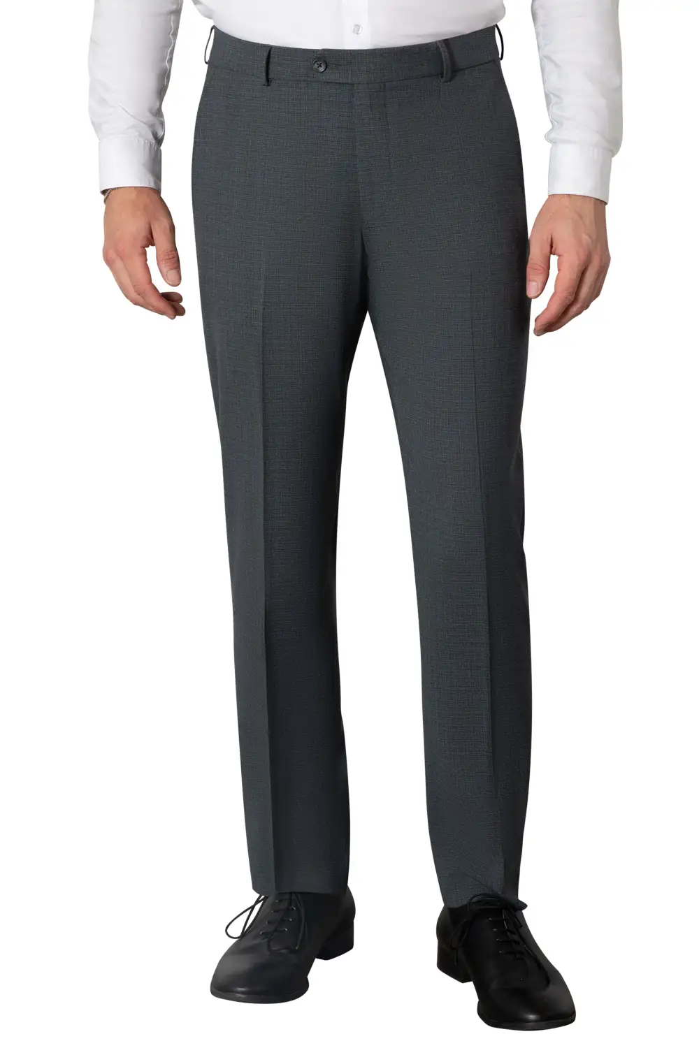 Smart Flat Front Regular Rise Traditional Fit Trousers