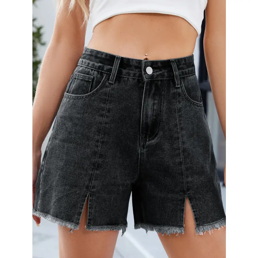 Raw Hem Denim Shorts