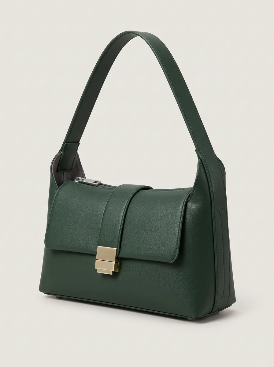 Women's Faux Leather Look Minimalist Underarm Handbag