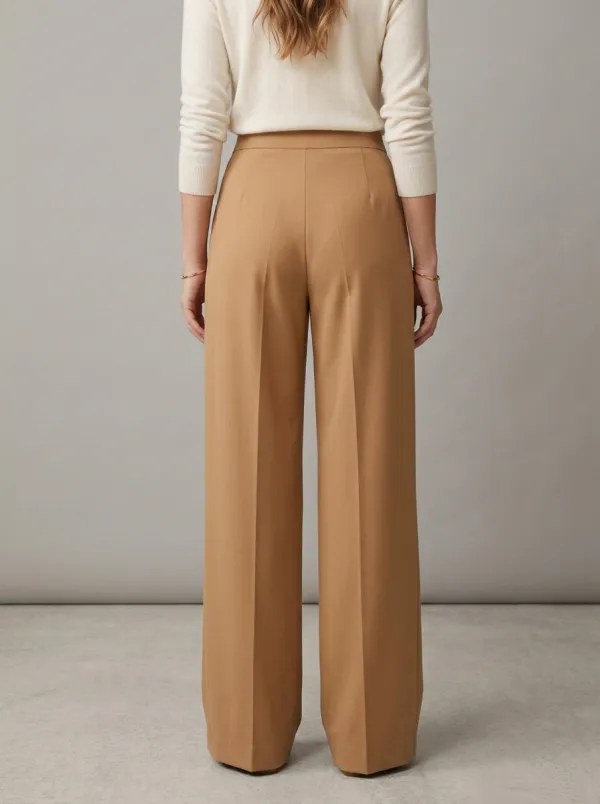 Women's High-Waisted Pleated Wide-Leg Trousers