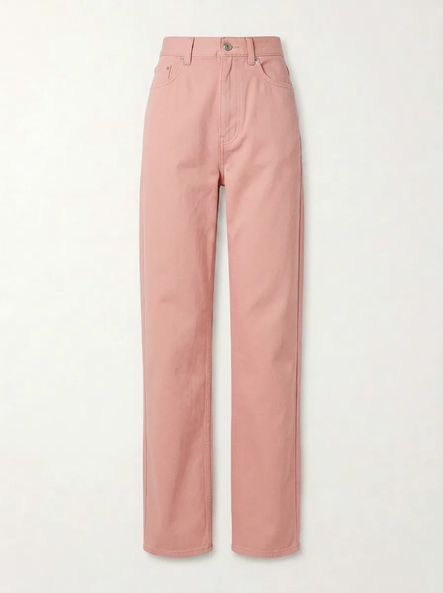 Women's Olive Green Solid Color Mid-Rise Straight Leg Pants