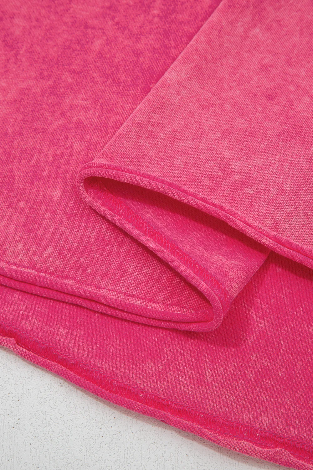 Rose Red Mineral Wash V Neck Tank Top