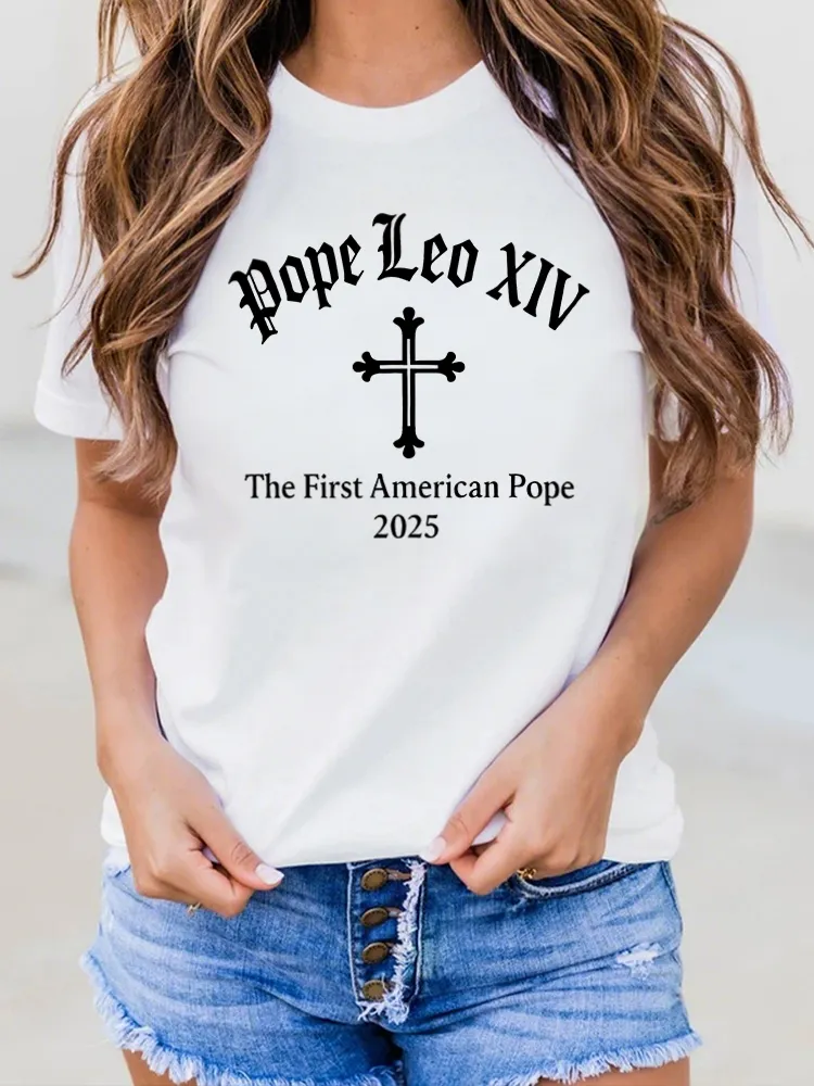 Letter Printed Round-Neck Short Sleeve T-Shirts