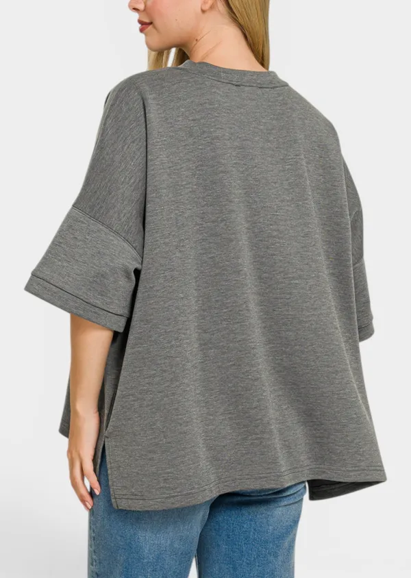 Scuba Knit Oversized Top