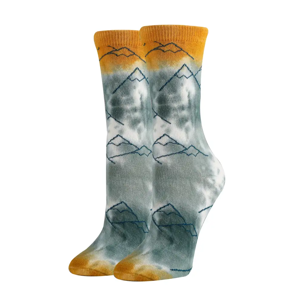 Cotton Blend Tie Dye Crew Socks