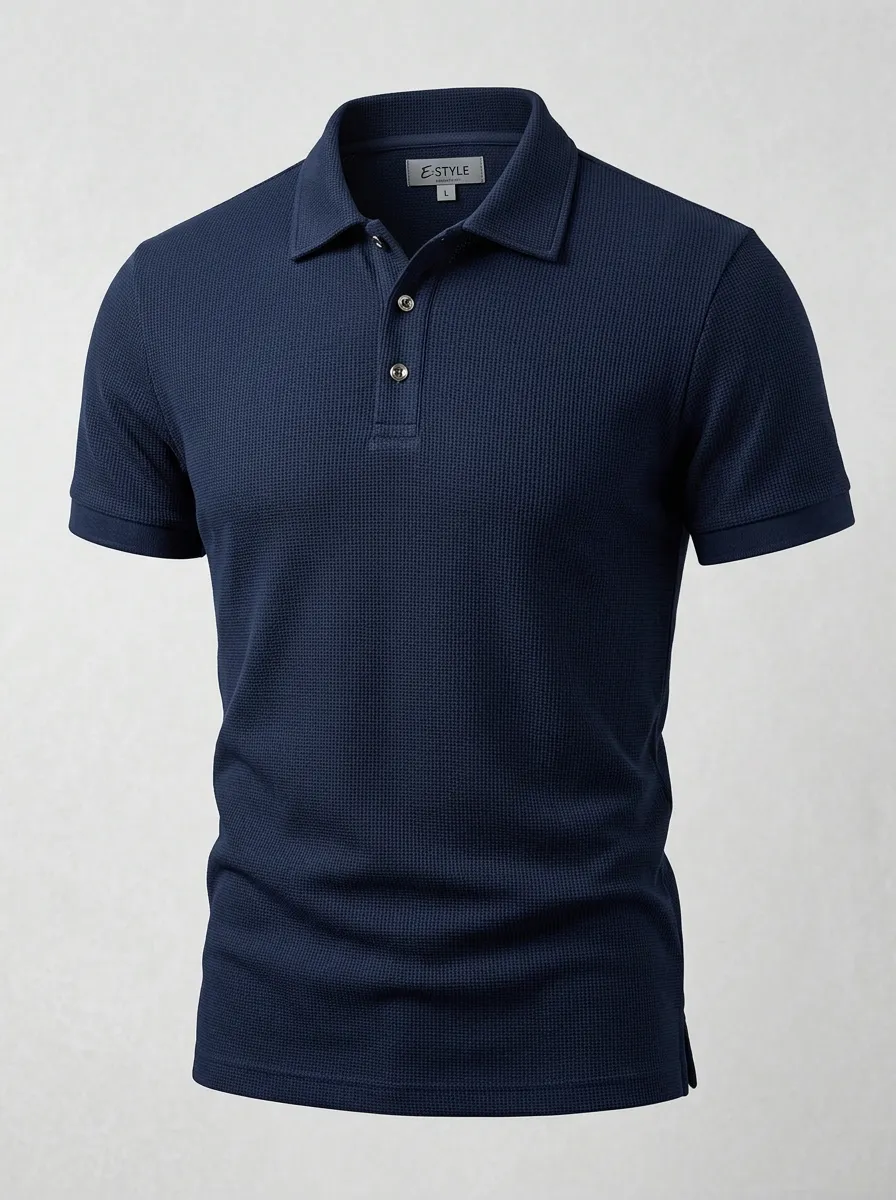 Refined Layered-Detail Men's Polo Shirt