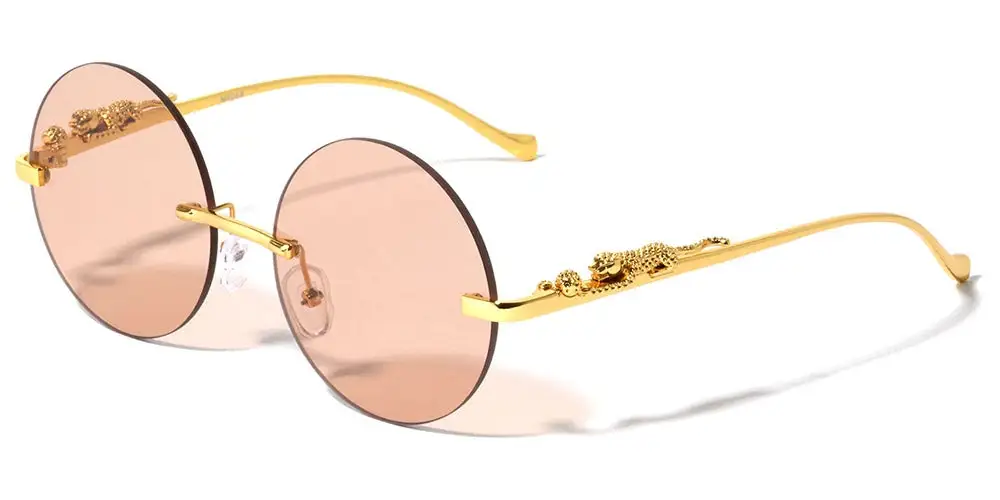 Women's Rimless Round Sunglasses