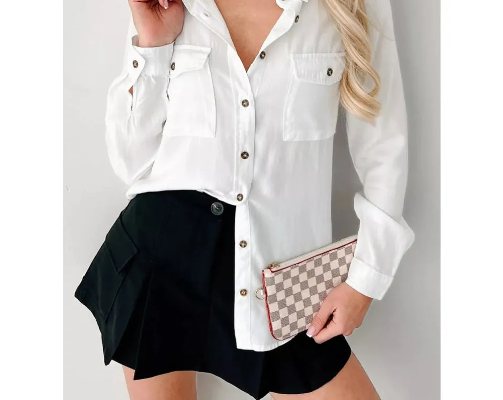 Button-Down Collared Denim Shirt