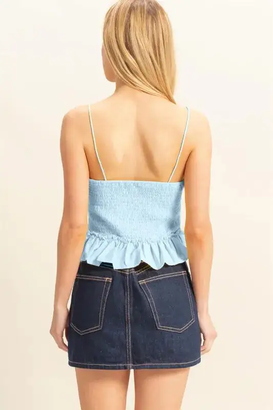Refined Smocked-Waist Cami Top