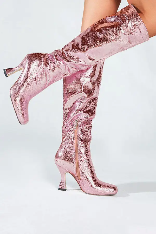 Bright Square-Toe Boots