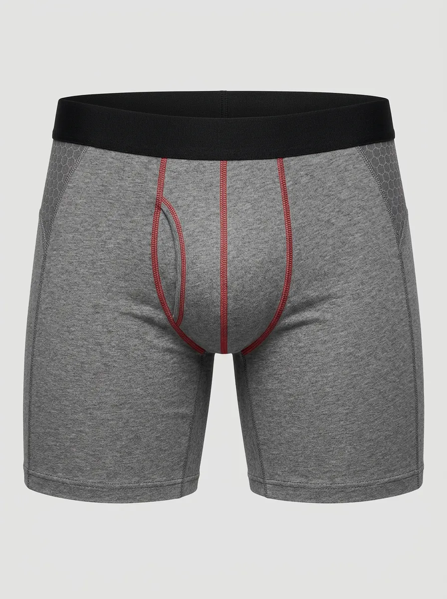 Men's Athletic Honeycomb Pattern Stitched Boxer Briefs