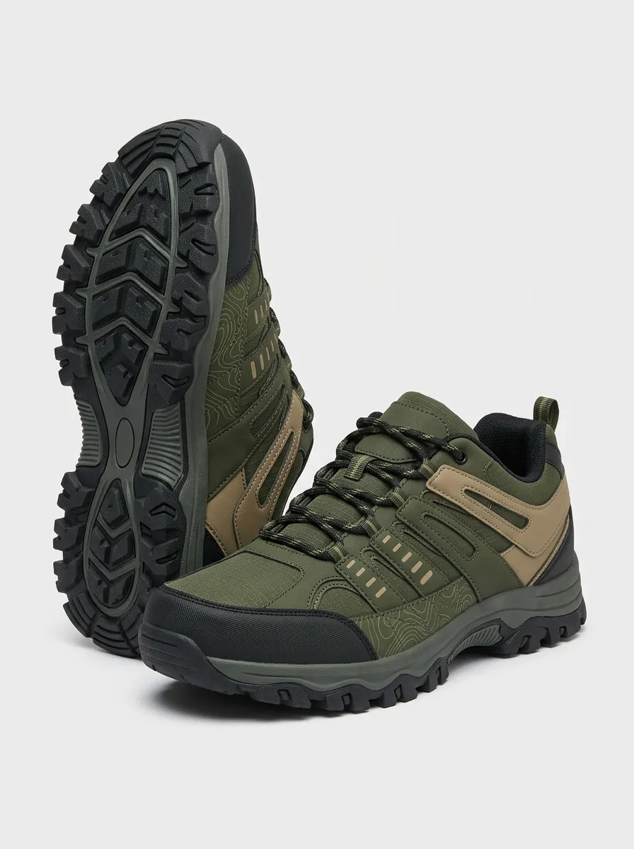Men's Outdoor Hiking Topographic Printed Trekking Shoes