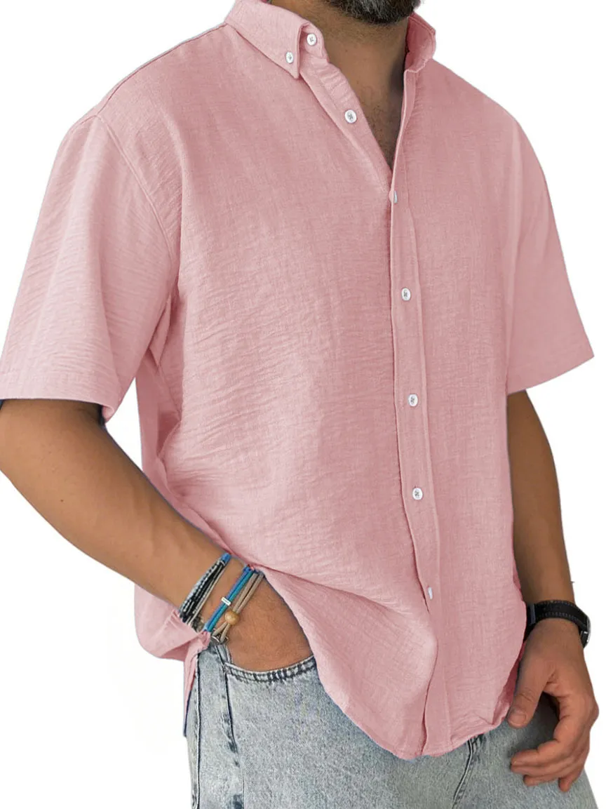 Short Sleeve Pleated Front Shirt