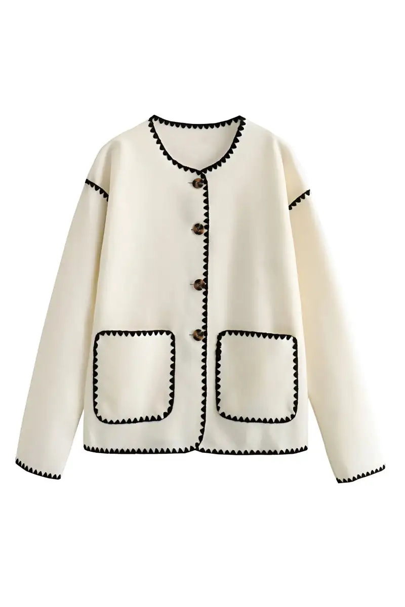 Relaxed V-Neck Long Jacket