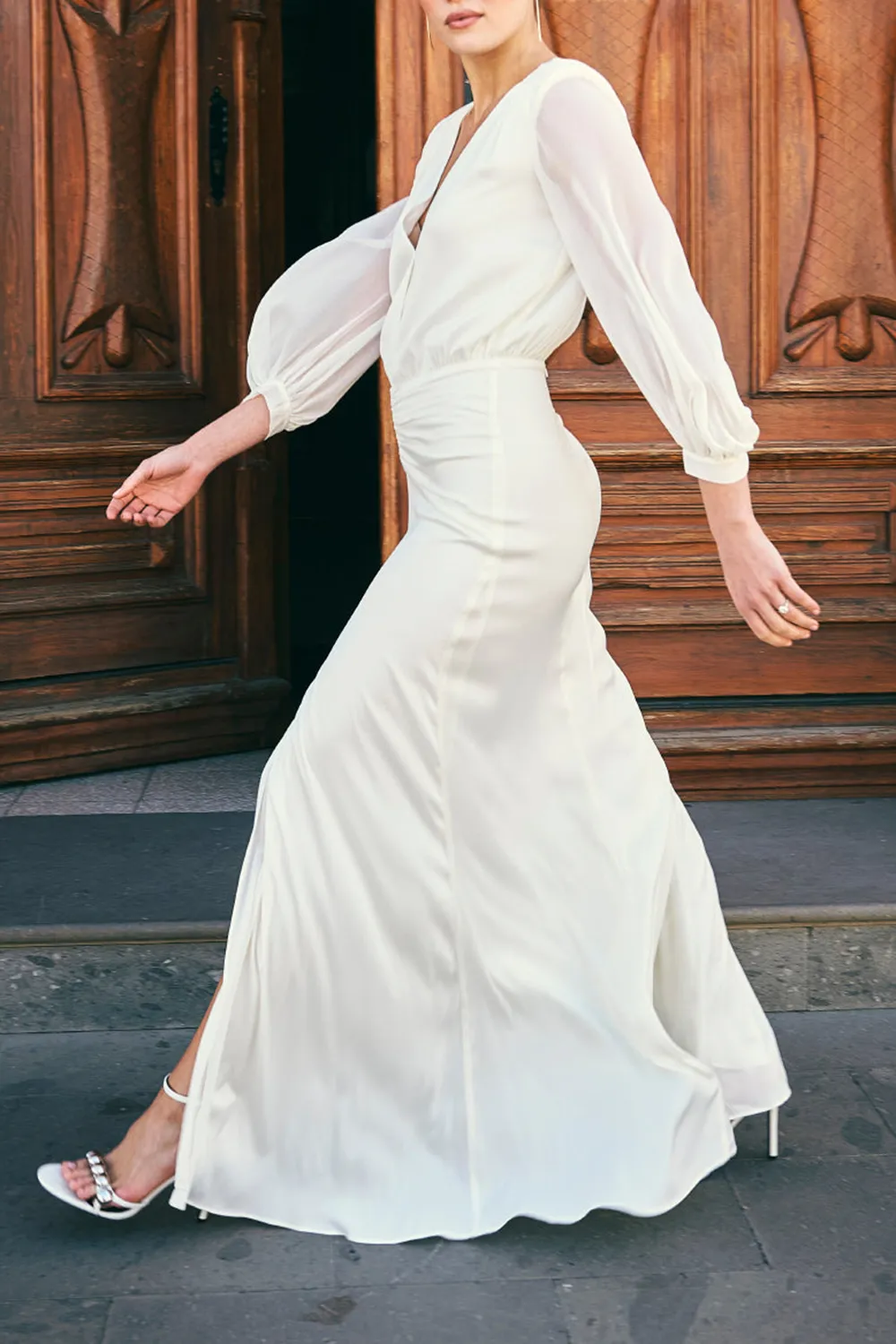 Long Sleeve V-neck Dress