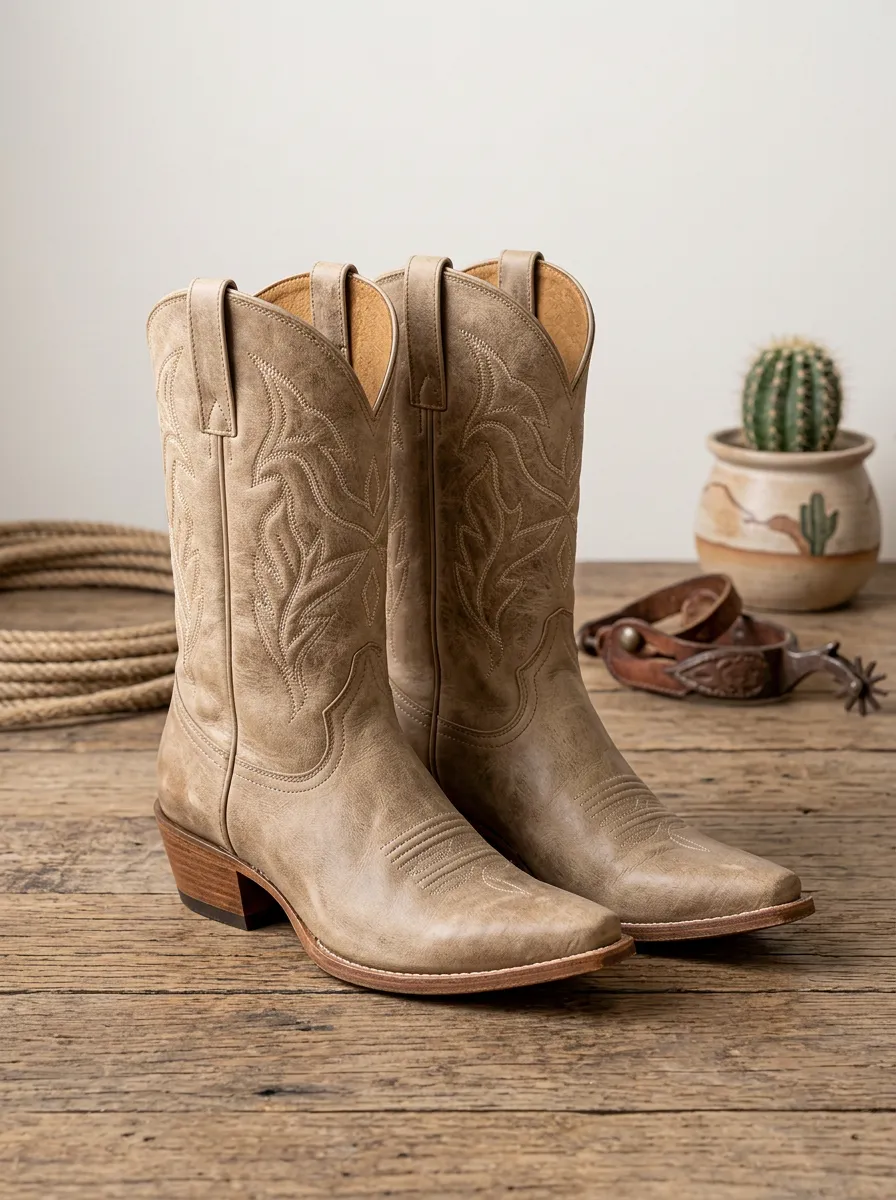 Unisex Utility Western Cowboy Embroidered Printed Boots