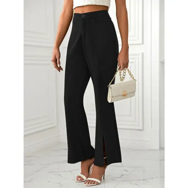 Slit Flare Pants with Pockets