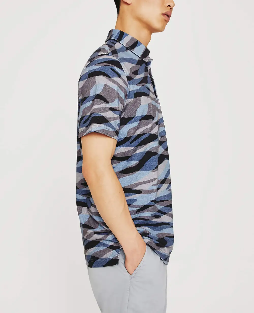 Men's Self Collar Cotton Jersey Polo Shirt